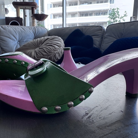 Authentic Fornarina Green and Pink Women's Heels made in Italy size 7 - Picture 6 of 8